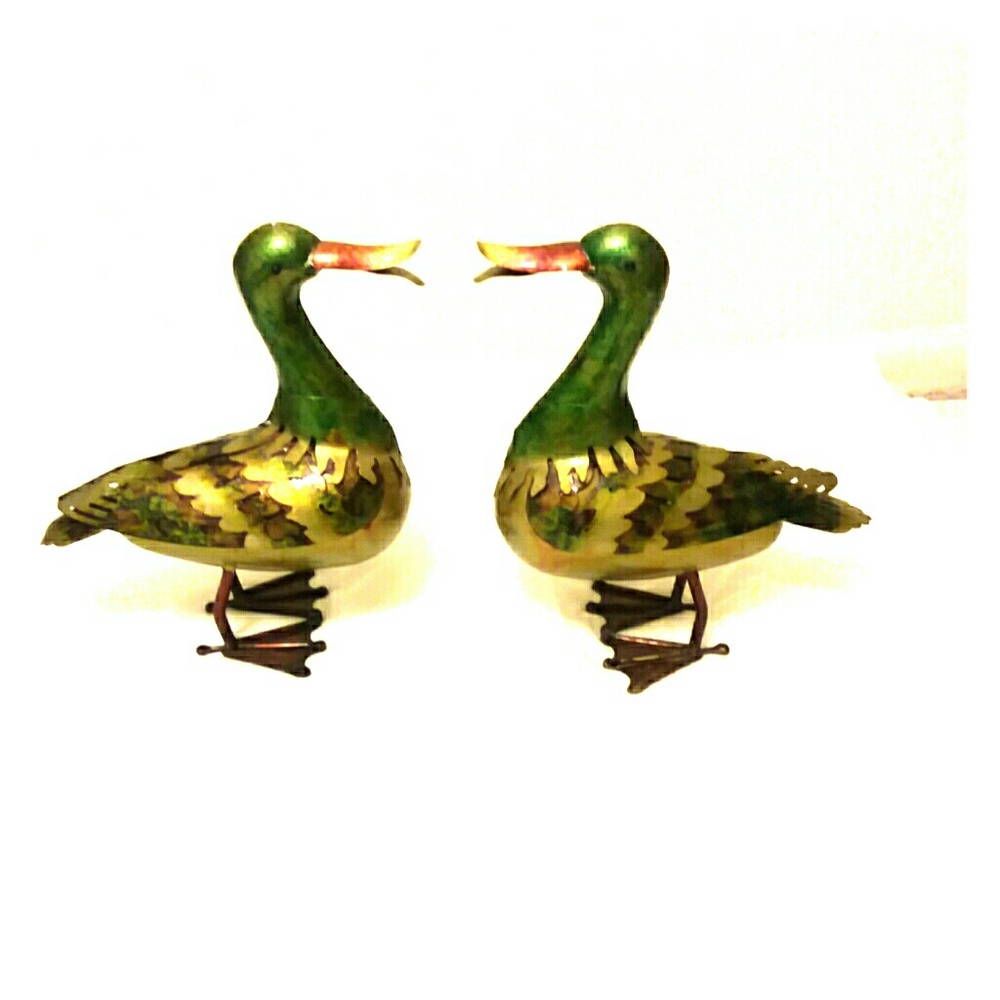 COLLECTIBLES PORCELAIN DUCK FIGURINES, SET OF 2